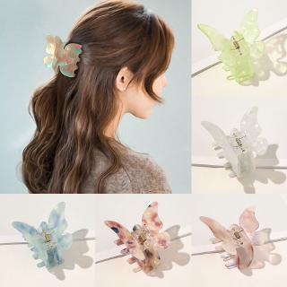 Vuốt Tóc Bướm Barrettes Phụ Kiện Tóc Acetate Kẹp Tóc Chuối Kẹp Kem Xanh