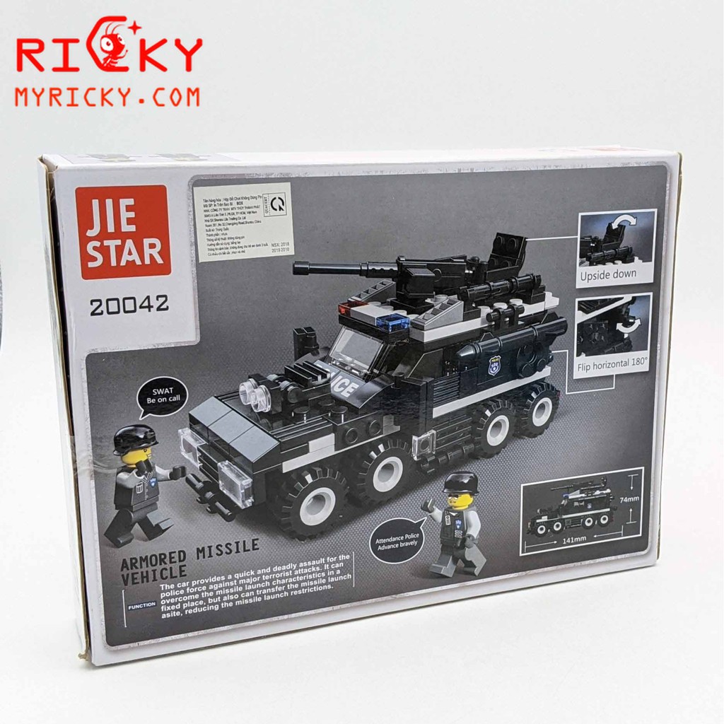 Hộp Xếp Hình  biệt đội cảnh cát Flying Tiger 219 miếng - Lắp ráp mô hình xe cảnh sát đặc nhiệm
