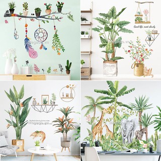 Tranh dán trang trí tường cây xanh khung ảnh