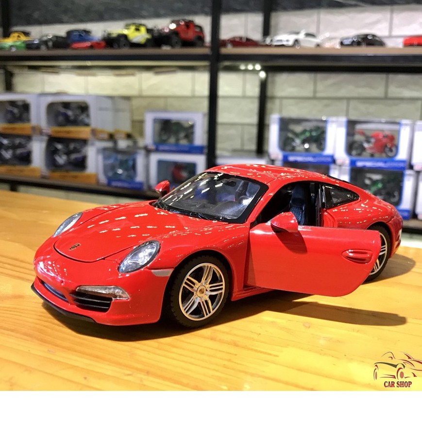 Mô hình xe ô tô Porsche 911 Carrera S Hãng Welly tỉ lệ 1:24 màu đỏ