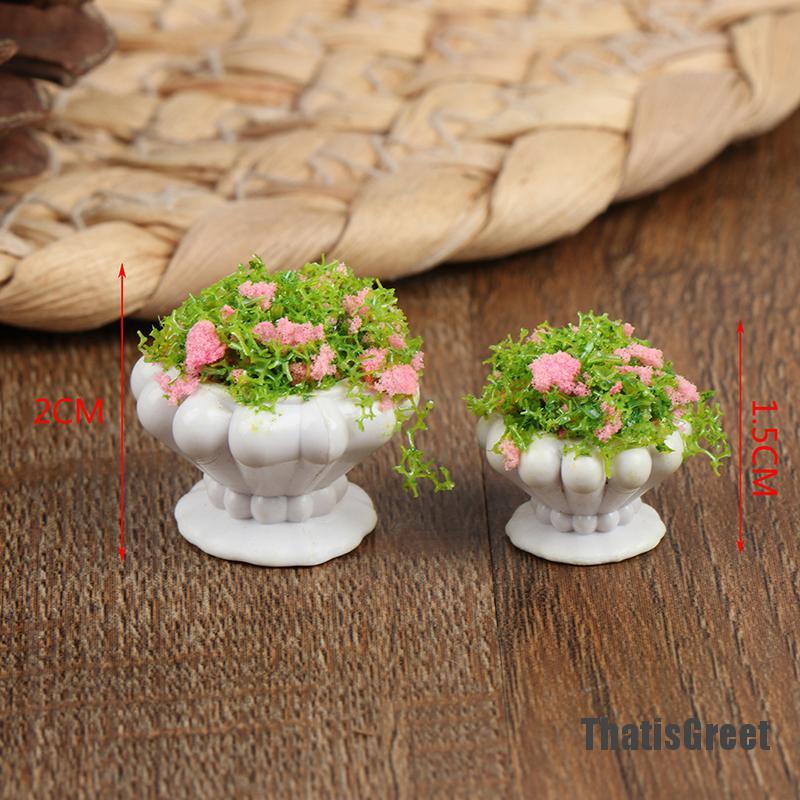 Set 2 Chậu Hoa Mini Tỉ Lệ 1: 12 Trang Trí Nhà Búp Bê