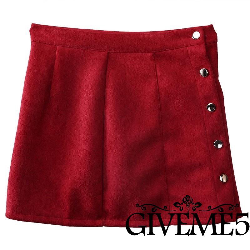 Váy ngắn da lộn có dây cột thời trang cho nữ