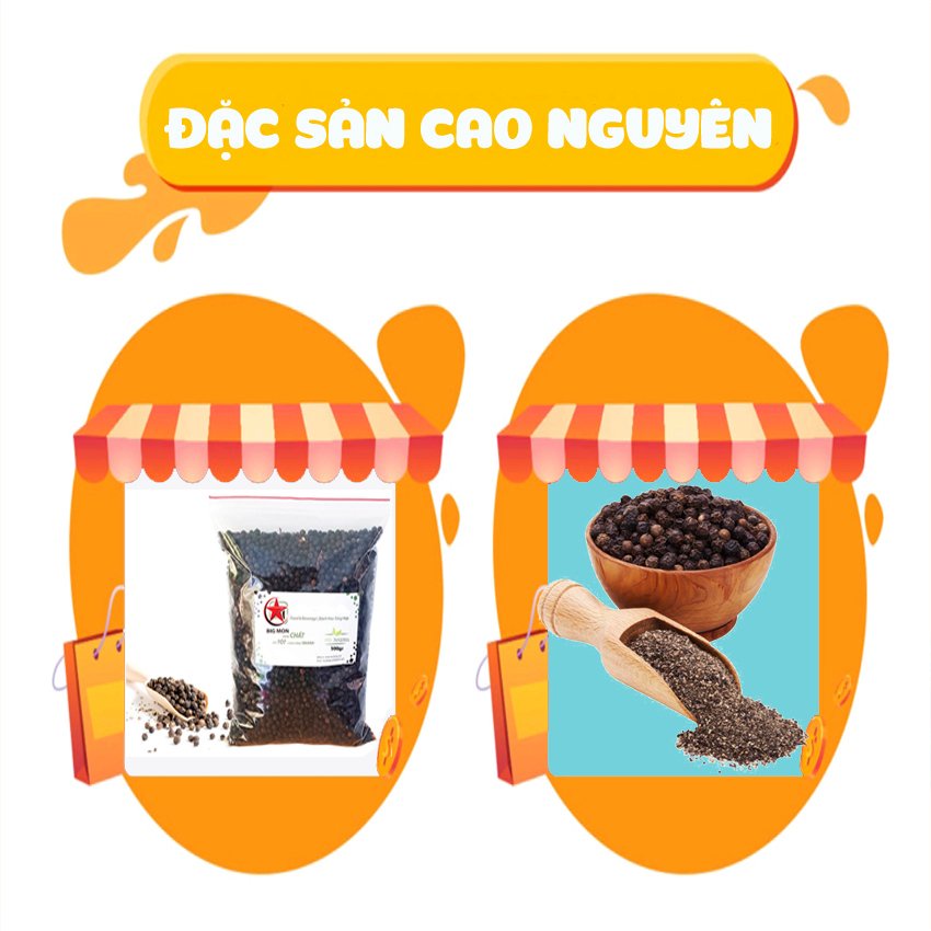 Hạt tiêu đen xay sẵn nguyên chất Đăklăk giá sỹ - 500gr- vị cay nồng thơm - Bigmon