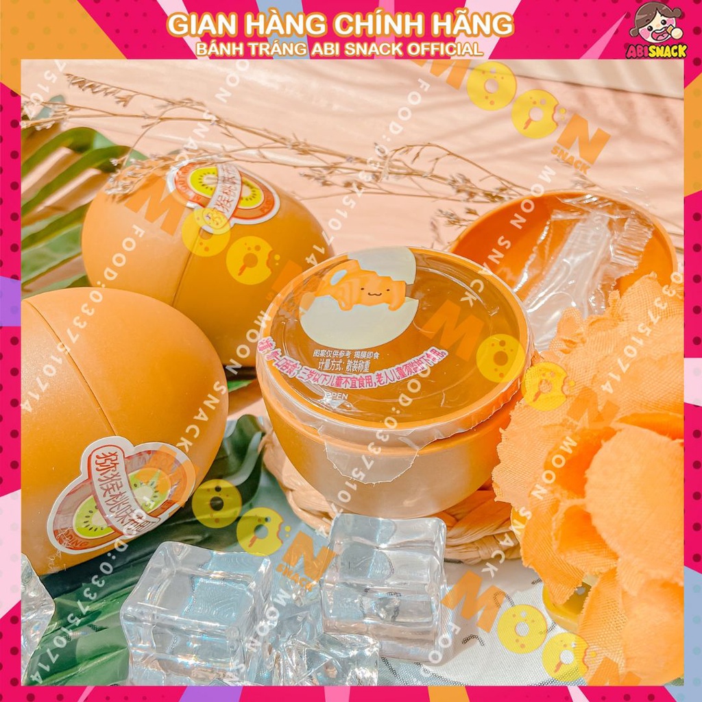 thạch rau câu hình trái kiwi fruity jelly siêu dễ thương bánh kẹo Moon Snack Food 246g/1khay 4 viên