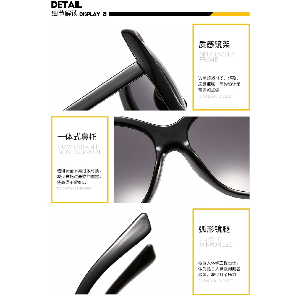 Oversized Round Luxury Sunglasses 2019 Big Black Plastic Frame Celebrity Shades For Women Large Sunglasses lentes