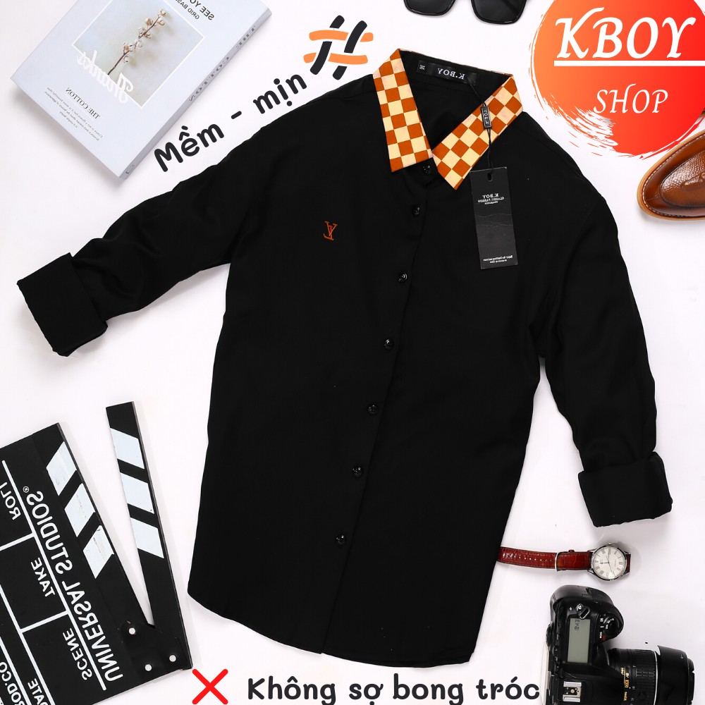 Áo sơ mi nam cổ bẻ caro ĐEN/TRẮNG coton co giãn mềm mịn, chống nhăn, xù thích hợp cho công sở, dự tiệc - 6501 | BigBuy360 - bigbuy360.vn