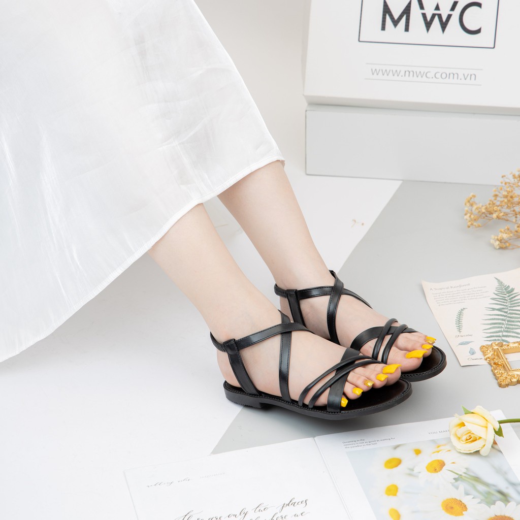 Giày Sandal MWC Đế Bệt Quai Mảnh Phối Phong Cách Chiến Binh NUSD - 2773