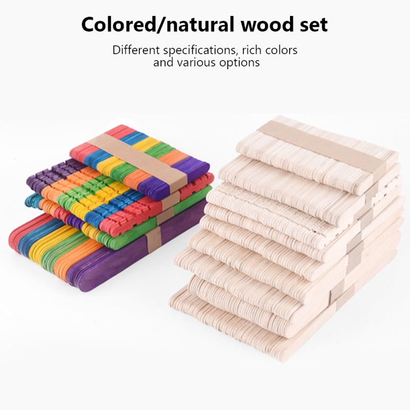 Bộ 50 Que Kem Bằng Gỗ Dùng Làm Đồ Thủ Công Cho Bé