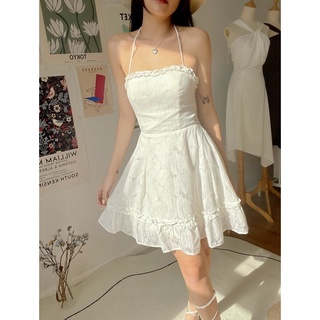đầm mini cúp ngực cột cổ