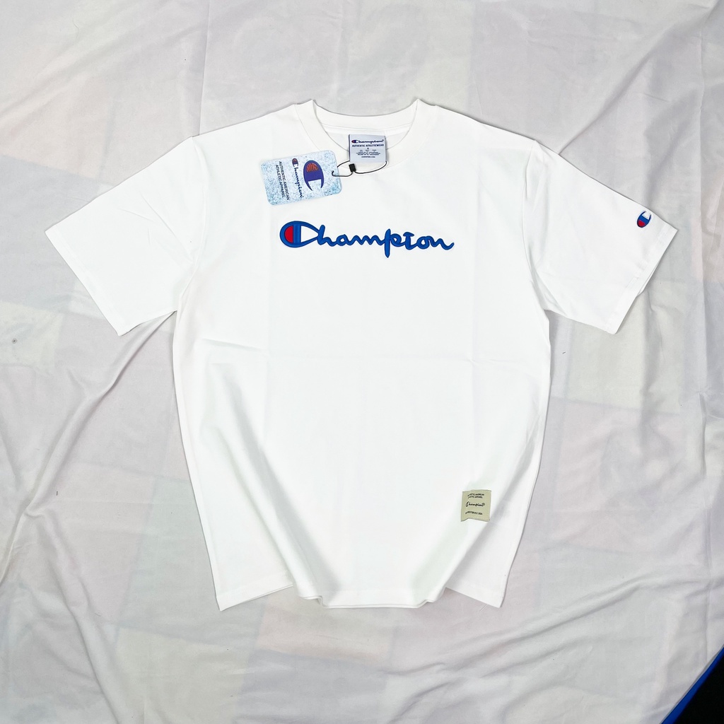 Áo thun tay lỡ CHAMPION ,Unisex nam nữ form rộng Oversize chất Cotton logo thêu