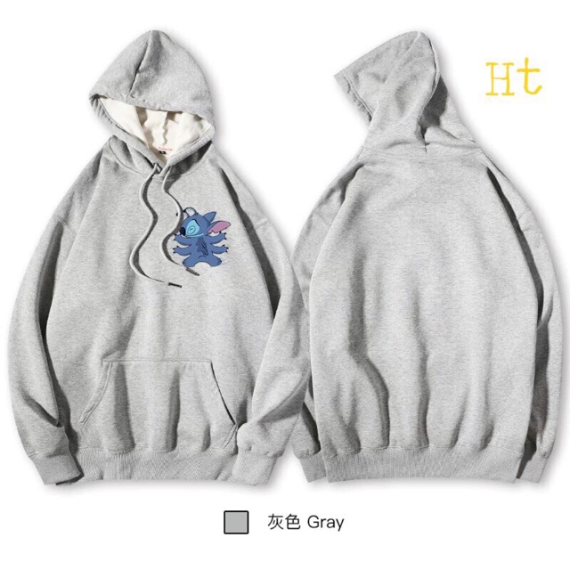 Áo hoodie nỉ mũ stich logo chó tai thỏ