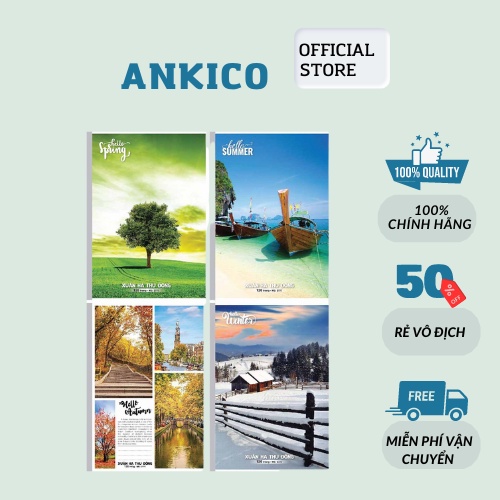 Lốc 10 quyển vở kẻ ngang Hải Tiến Xuân Hạ Thu Đông 72/80 trang phù hợp với học sinh ANKICO