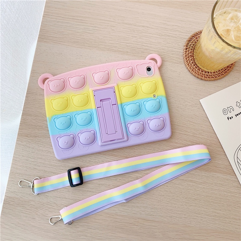 Ốp Máy Tính Bảng Silicon Có Dây Đeo Cho iPad 2 3 4 5th 6th 7th 8th Gen Mini 6 Air Pro 9.7 &quot;10.2&quot; 11&quot; 2017 2018 2019 2020