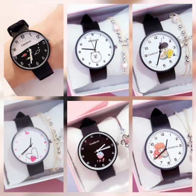 (Ko lắc- mặt ngẫu nhiên) Đồng hồ thời trang nữ dây cao su Candycat C0 NHIỀU MẶT CUTE | BigBuy360 - bigbuy360.vn