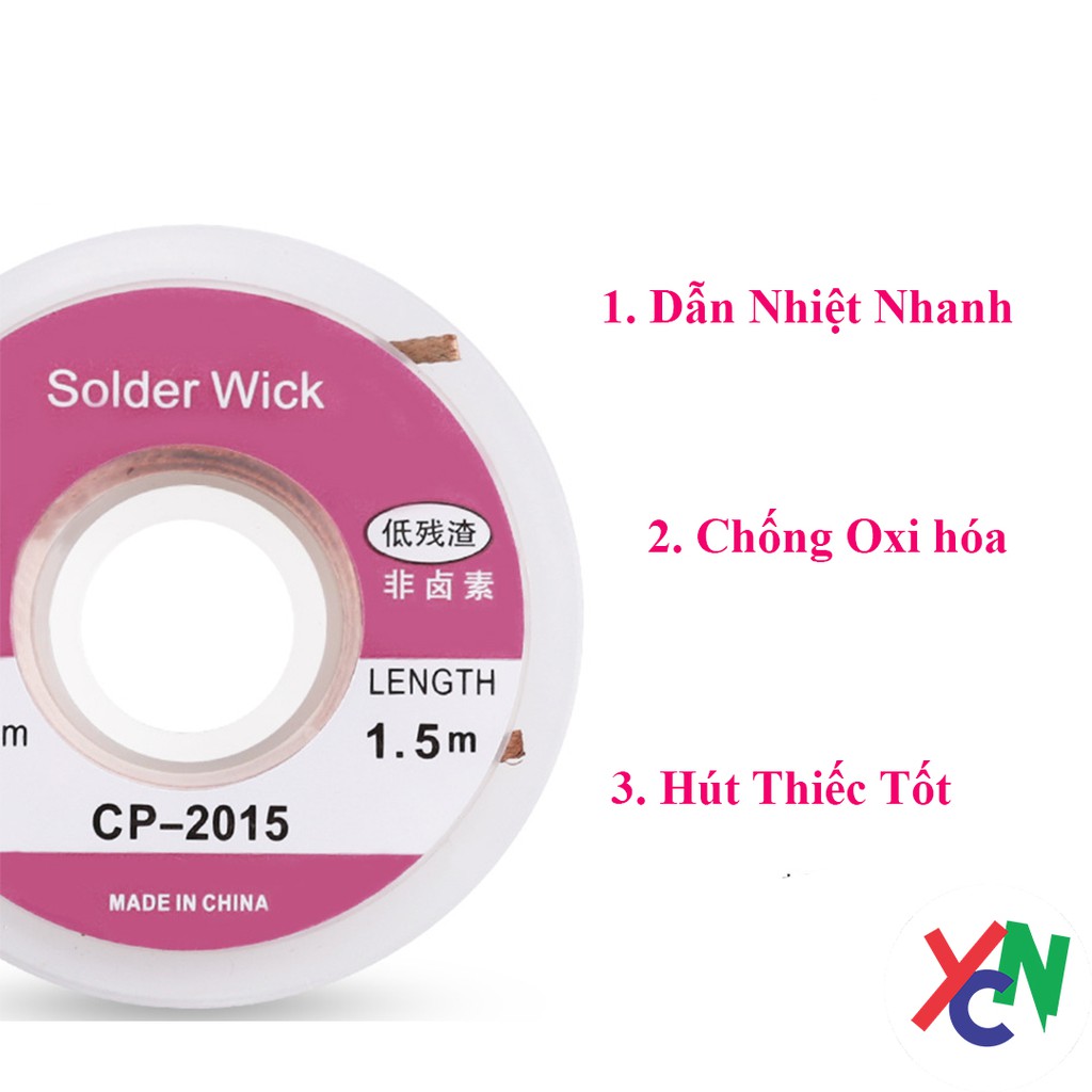 Dây hút thiếc, hút chì hàn CP-2015 kích thước 2mm x 1.5m