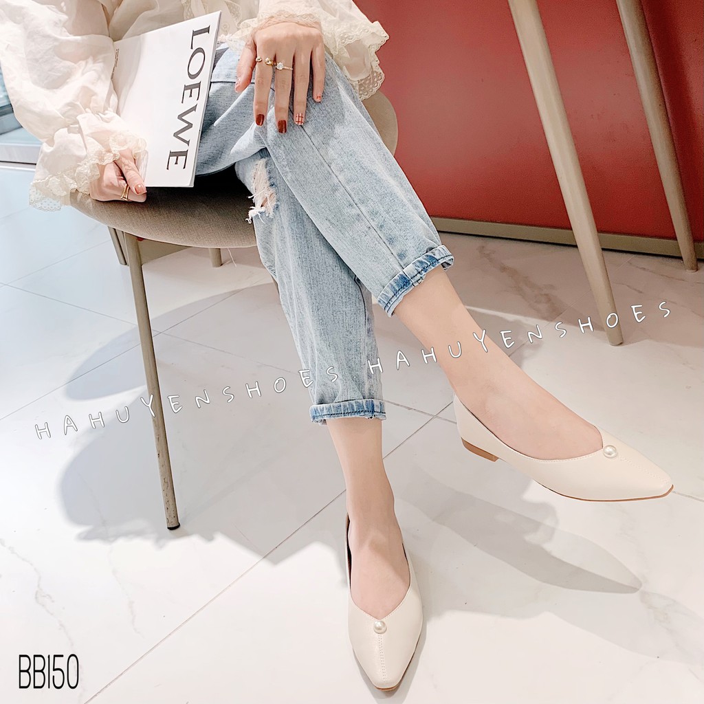 Bệt nữ HHS da cut V đính ngọc Hà Huyền Shoes - BB150