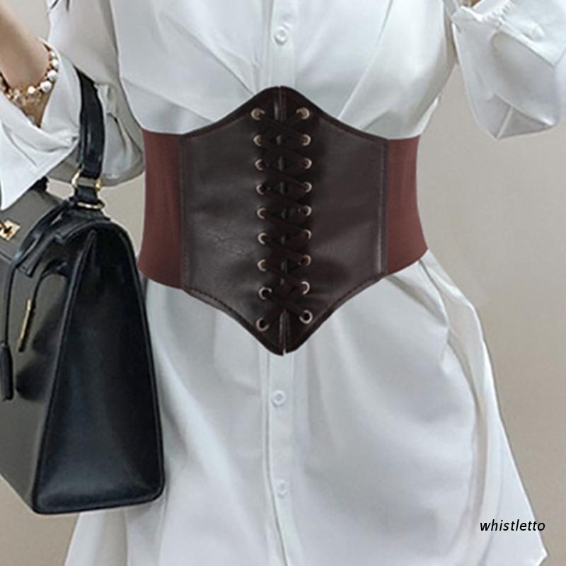Đai lưng corset đan dây Bingshop chất liệu da pha chun co giãn tốt