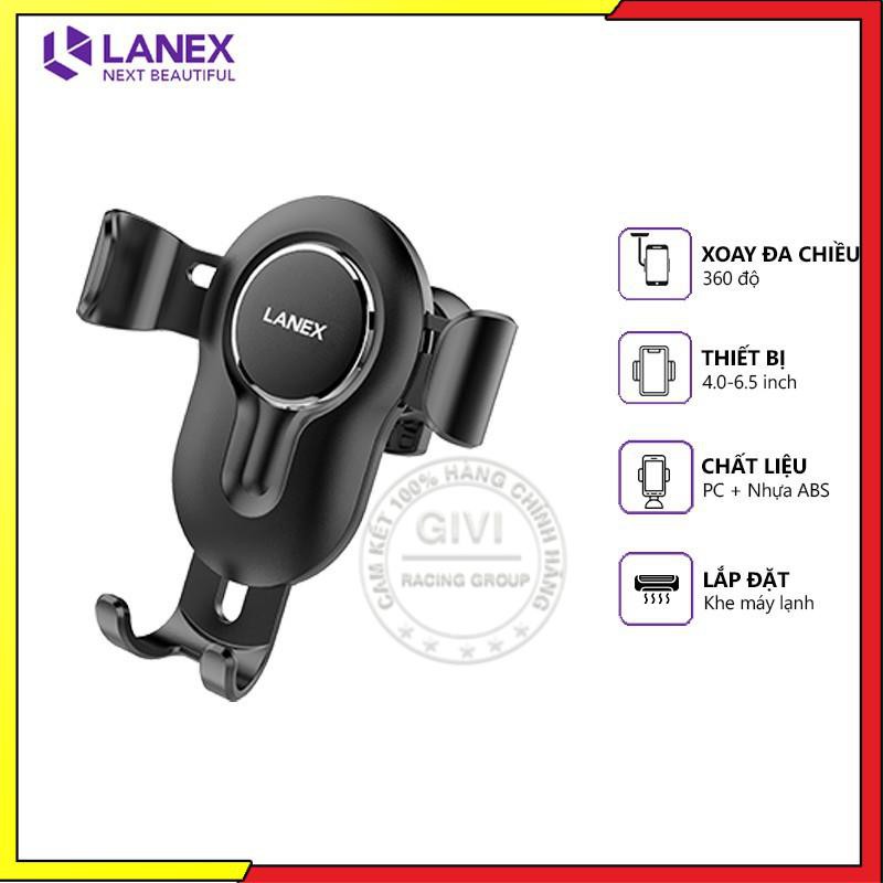 Giá đỡ điện thoại Lanex LHO-C04 trên xe hơi, sử dụng đa năng tiện dụng, tương thích các thiết bị 4-6.5 inch