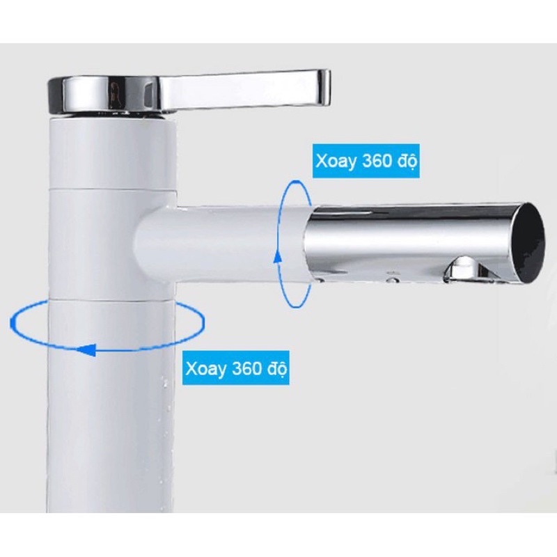 Vòi lavabo nóng lạnh xoay 360
