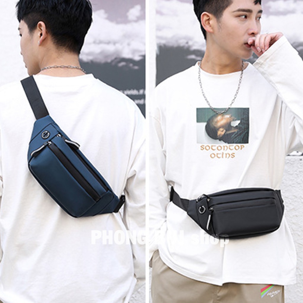 Túi Đeo Chéo Bao Tử Đeo Hông Nam Nữ Da Trơn Phủ Poly Chống Nước Siêu Đẹp Nịnh Mắt | BigBuy360 - bigbuy360.vn