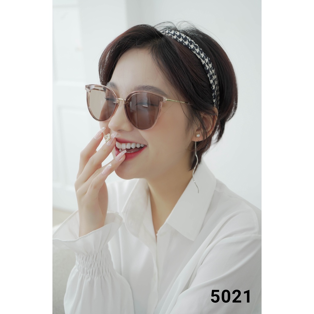 Kính mát nữ mắt tròn chống UV400 bảo vệ mắt đi đường đi du lịch thiết kế thời trang 5025