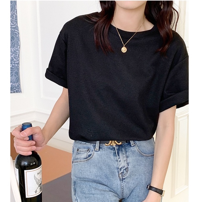 Áo Thun Ngắn Tay Dáng Rộng Màu Xanh Lá 49600 Dễ Phối Đồ