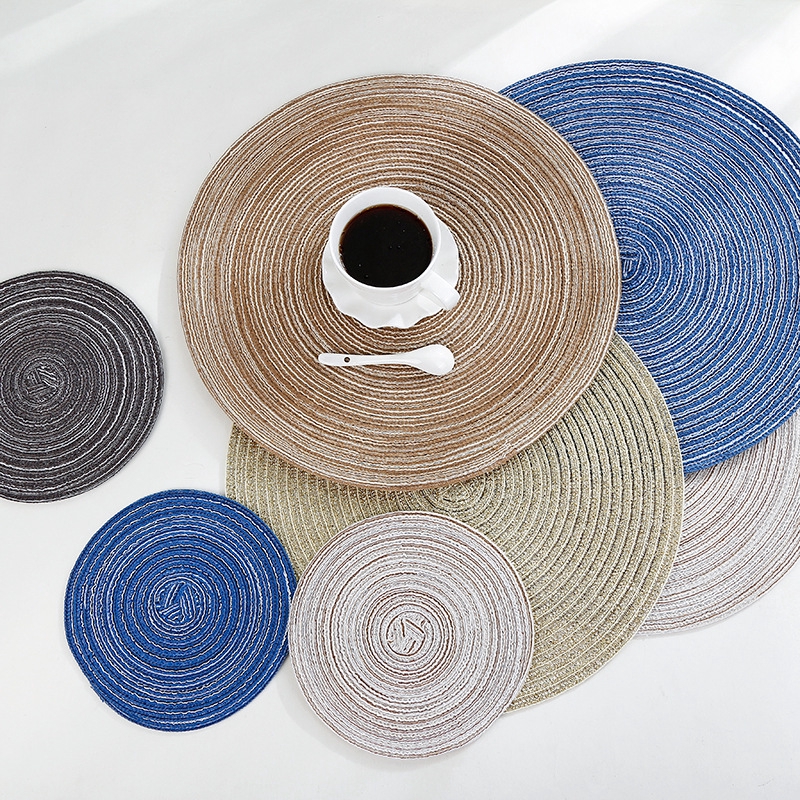 Miếng lót để bàn ăn cotton hình tròn chống trượt chống bỏng