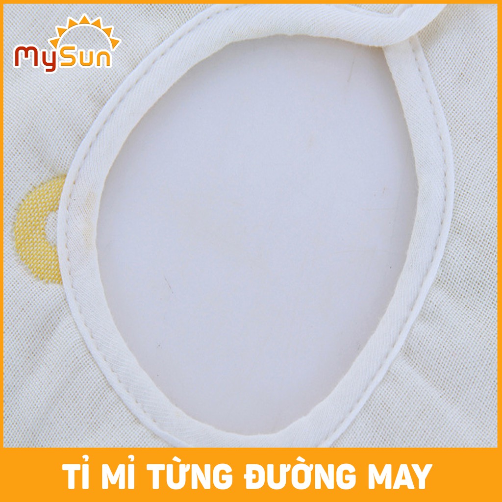 Yếm vải cho bé COTTON Khăn yếm xô vải tam giác tròn ăn dặm 6 lớp cotton siêu hút ẩm cho bé trai gái sơ sinh - MYSUN