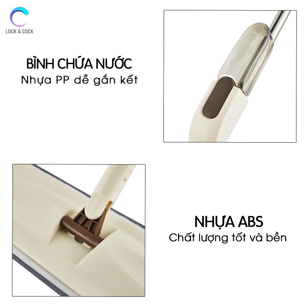 Cây Lau Nhà 360 độ có Chốt Phun Nước Dạng Sương - Cây Lau Nhà Đa Năng 2 trong 1 Siêu Tiện Lợi