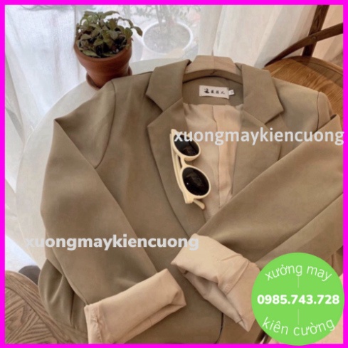 Áo vest nữ 2 lớp - Áo blazer trơn/kẻ tông màu lạ (hàng sẵn) xuu_design | BigBuy360 - bigbuy360.vn