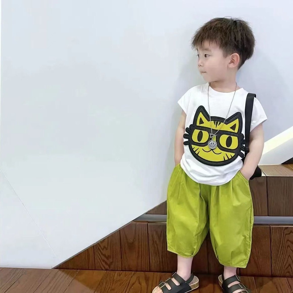 Bộ Quần Áo Họa Tiết Hoạt Hình Thời Trang Mùa Hè Cho Bé Trai