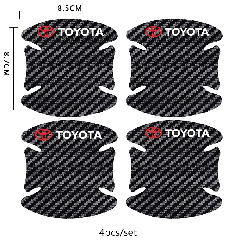 Set 4/ 8 miếng dán bảo vệ tay nắm xe hơi Toyota Vios Corolla Cross Rush Fortuner Wido Camry Innova Sienna