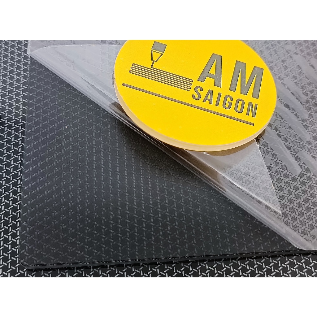 Tấm bàn in Ultrabase thế hệ mới vân carbon bề mặt phủ silicon dành cho máy In 3D có bàn nhiệt