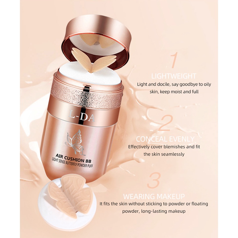 Kem phủ air cushion ANNIES BB dưỡng ẩm nhẹ nhàng làm đẹp che khuyết điểm có miếng mút bươm bướm