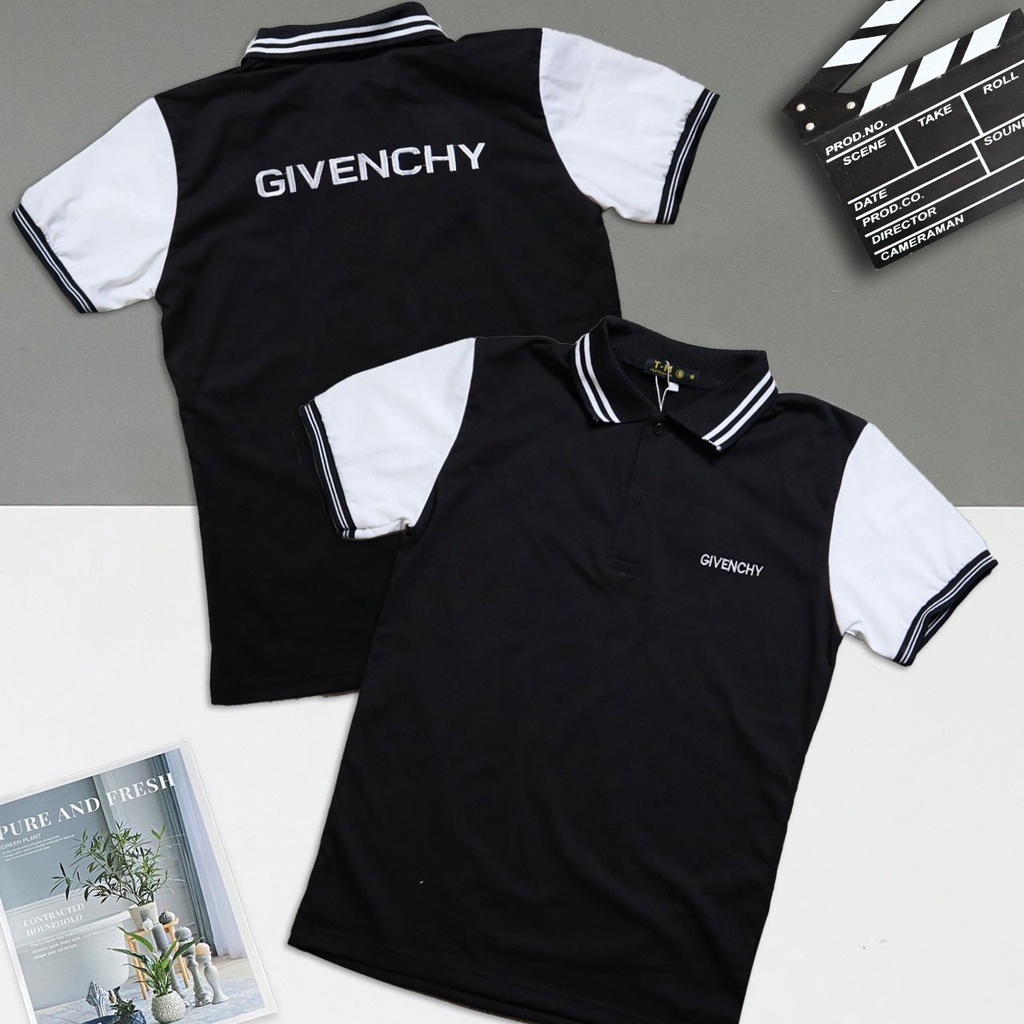 Áo thun nam ngắn tay POLO in chữ phối tay basic đơn giản vải cotton giãn bốn chiều tay ngắn VBSHOP003