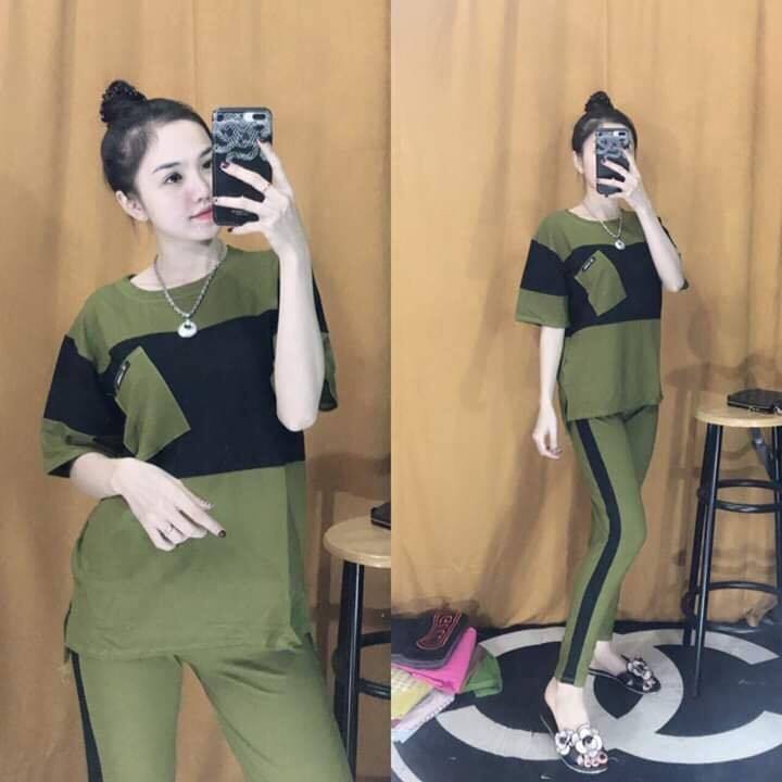 SET BỘ COTTON THỜI TRANG PHỐI TÚI HOT