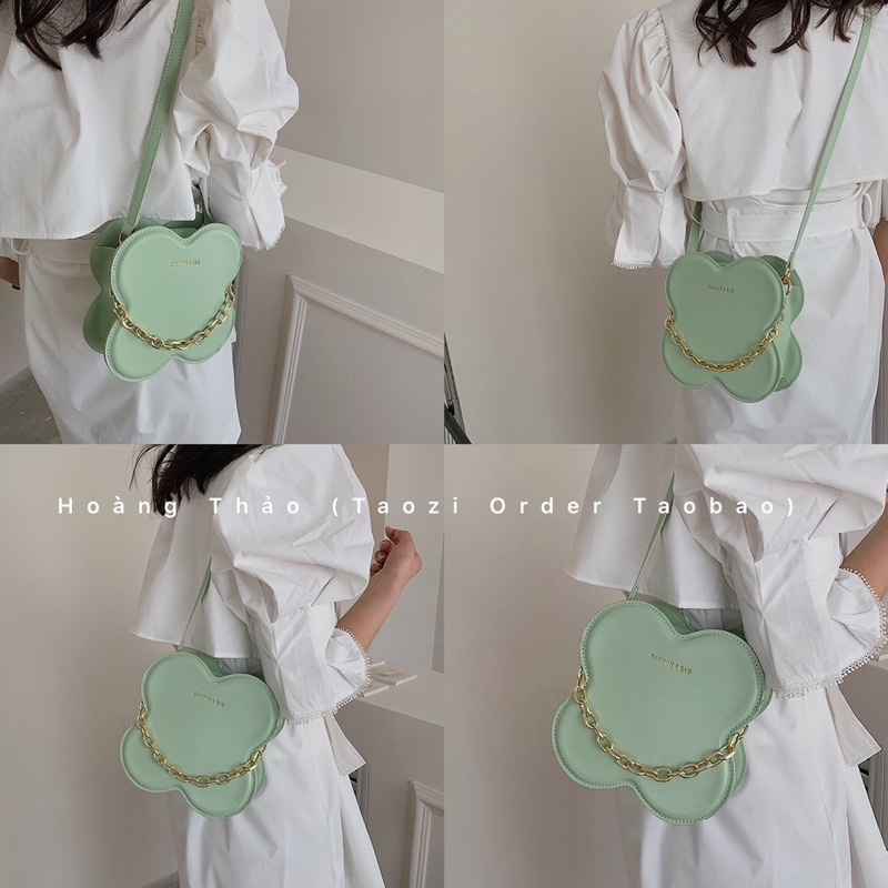 Túi mini bánh qui đeo chéo siêu hot phối xích trơn đơn giản 2022