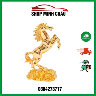 Tượng ngựa mạ vàng đồng tích hợp đồng hồ tiện lợi - tặng kèm nước hoa - mã đáo thành công