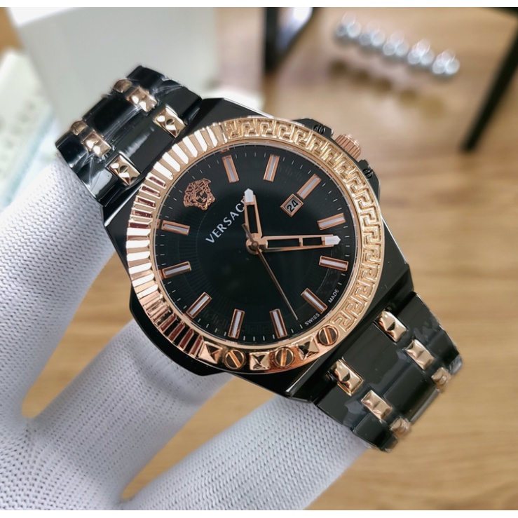 Versace Đồng Hồ quartz Chất Liệu Thép Không Gỉ Thời Trang Cho Nam