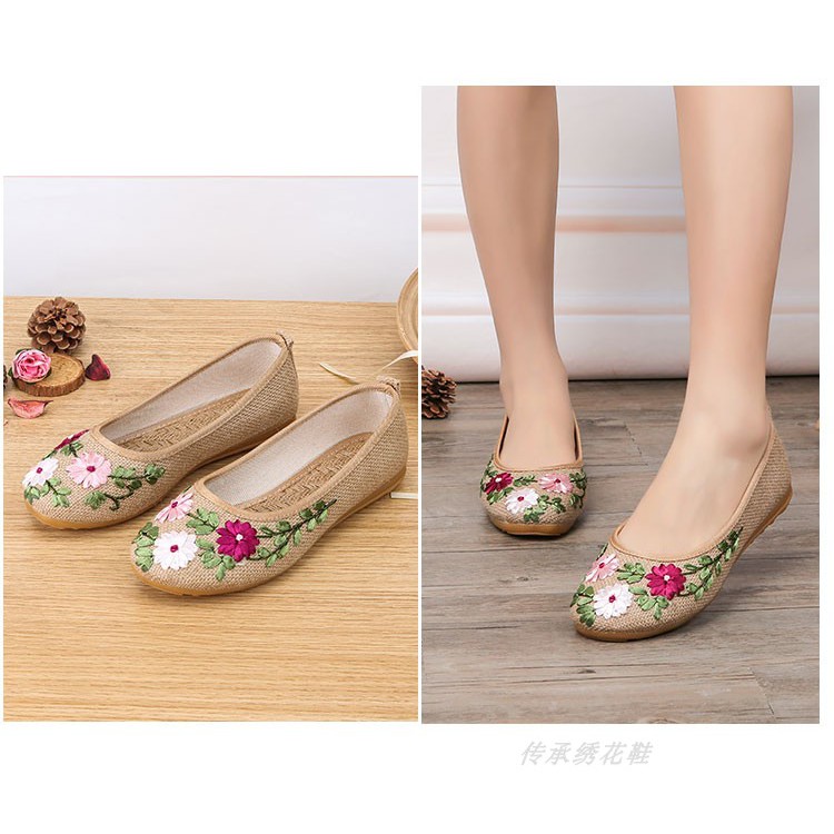 Giày Búp Bê Thêu Hoa Thủ Công Cao Cấp