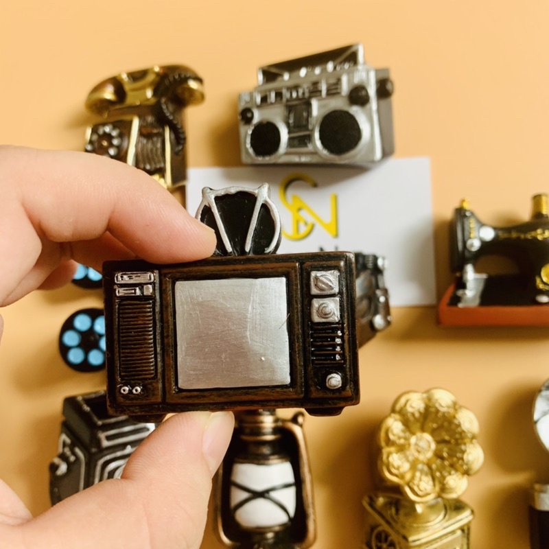 Nam châm hít dán dính trang trí tủ lạnh, tủ sắt, lò nướng, lò viba hình ảnh đồ dùng phong cách cổ điển