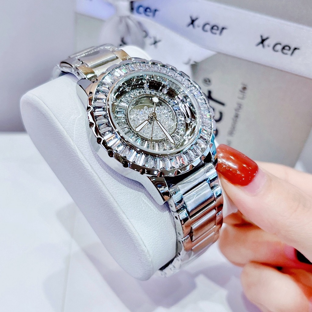 Đồng Hồ Xcer Nữ Silver Đính Đá 36mm B0377