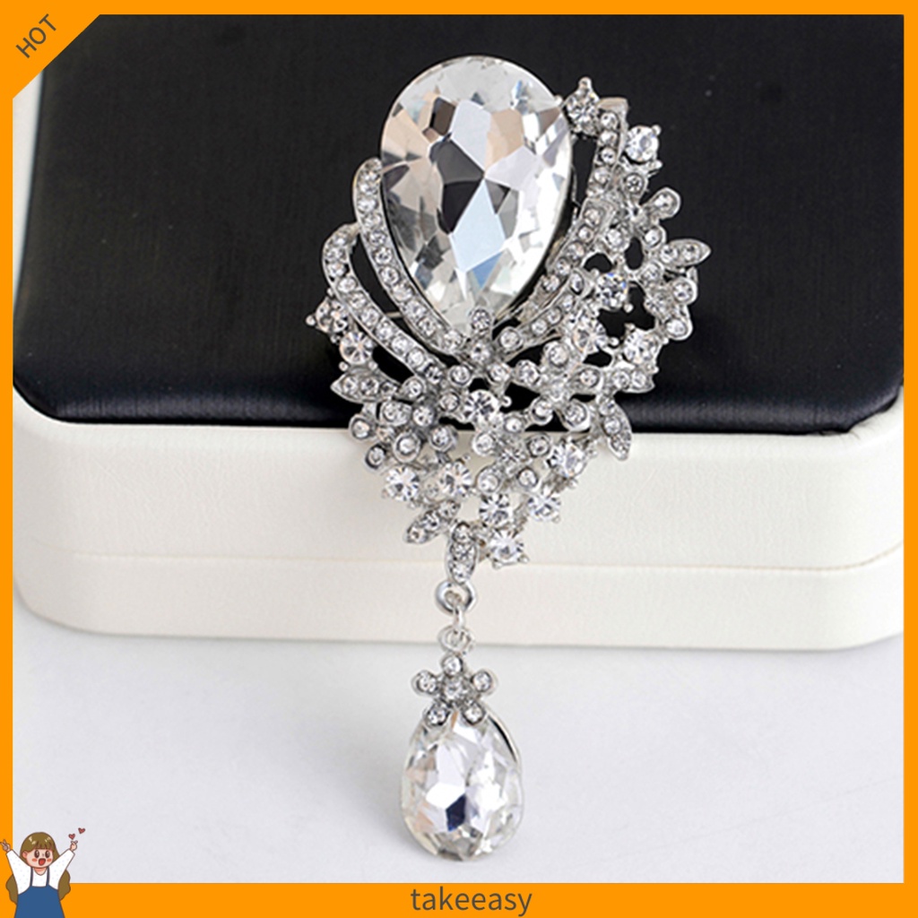 Ghim Cài Áo Bằng Hợp Kim Đính Đá Thiết Kế Đục Lỗ Thời Trang Cho Nữ