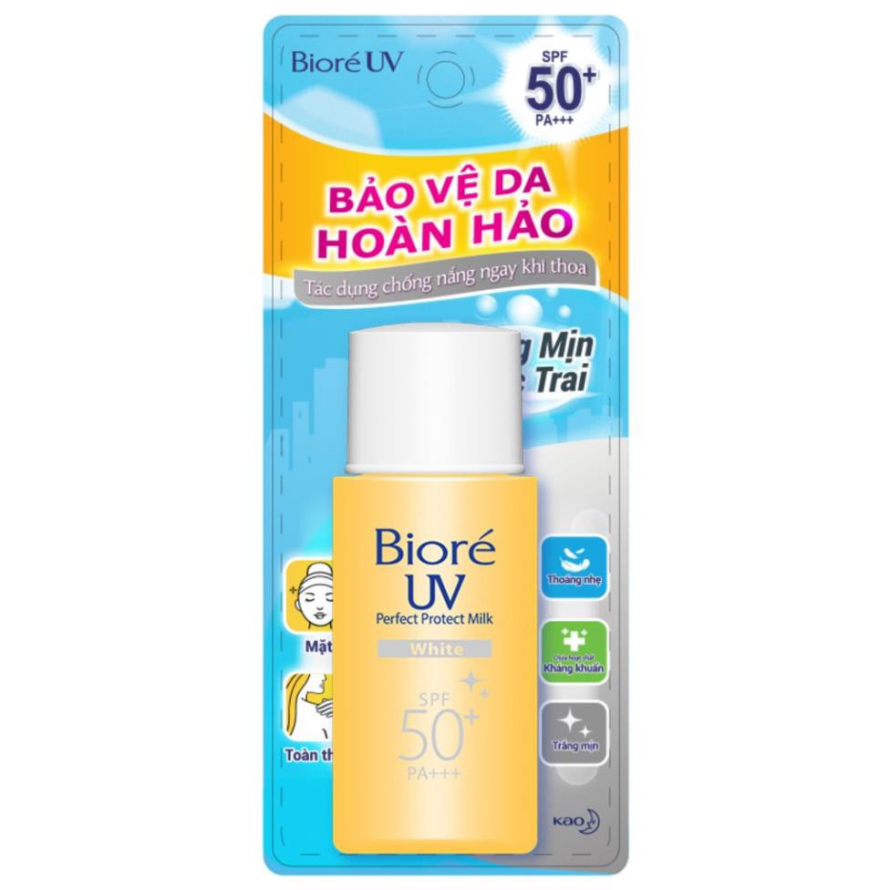 (Chính hãng công ty) Sữa chống nắng Biore UV đủ loại SPF50 PA++++ 30ml