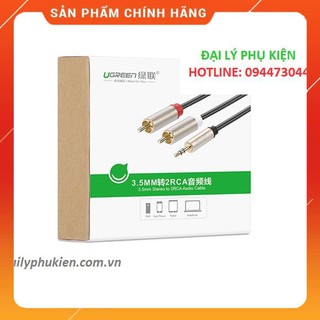 Cáp loa Audio 3.5mm ra 2 đầu hoa sen 3M Ugreen 20824