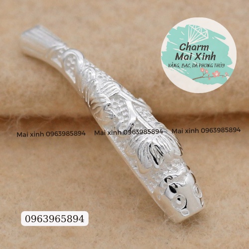 Cá Chép Đặc Đại Ngư Khắc Hoa Sen - phụ kiện xâu vòng tay nam nữ, charm phối vòng tay phong thuỷ handmade tự làm