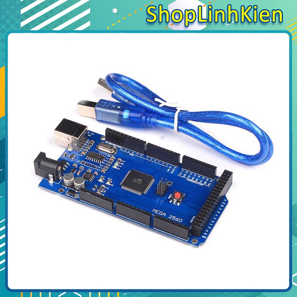 Kit học tập arduino mega2560 kèm cáp nạp bảo hành 6 tháng/ 16u2/ ch340/ kèm cáp nạp