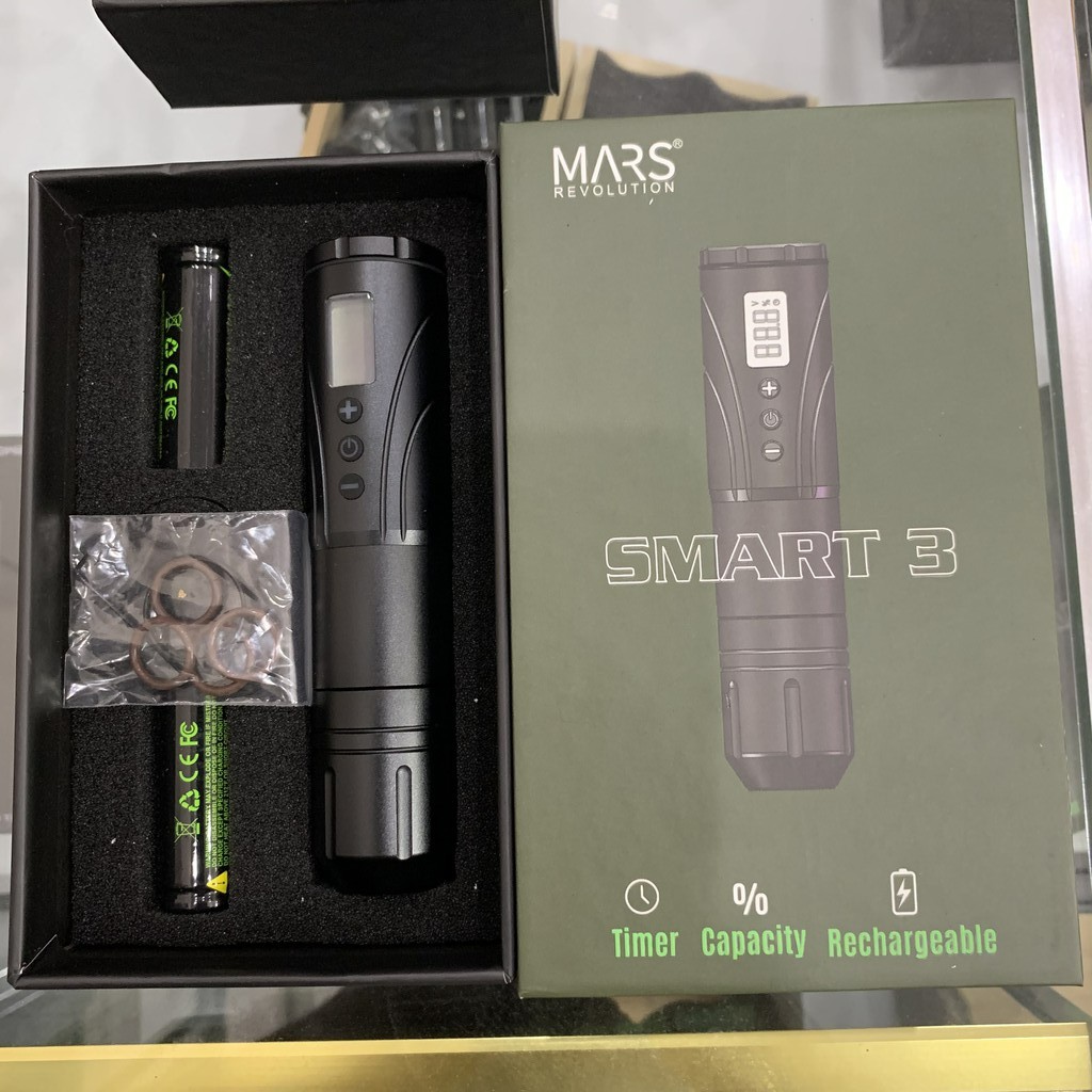 Máy xăm Pen 5.0 thế hệ 3 chính hãng MARS Tích hợp biến áp - Có 2 pin kèm theo 18500mAh