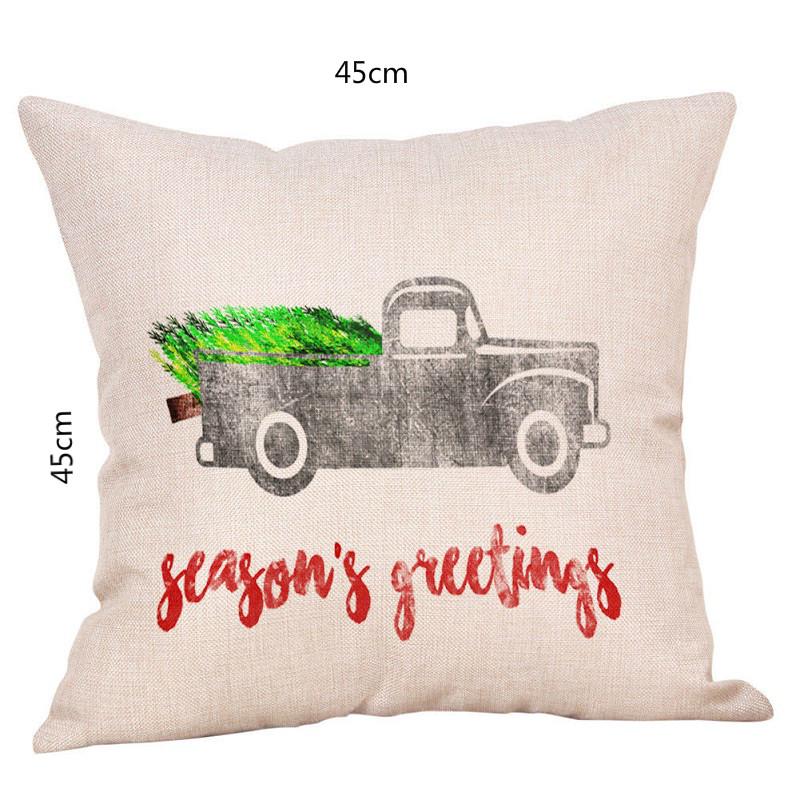 Vỏ Gối Cotton Lanh 45x45cm In Họa Tiết Giáng Sinh Trang Trí Nhà Cửa