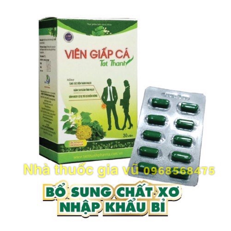 Viên Uống Giấp Cá Plus Tất Thành Bổ Sung Chất Xơ Tự Nhiên Giảm Táo Bón Trĩ